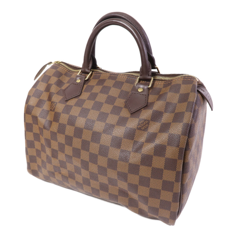 LOUIS VUITTON Damier Speedy 30金扣手挽袋-2