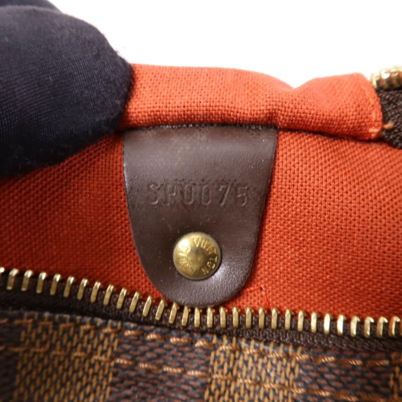 LOUIS VUITTON Damier Speedy 30金扣手挽袋-7