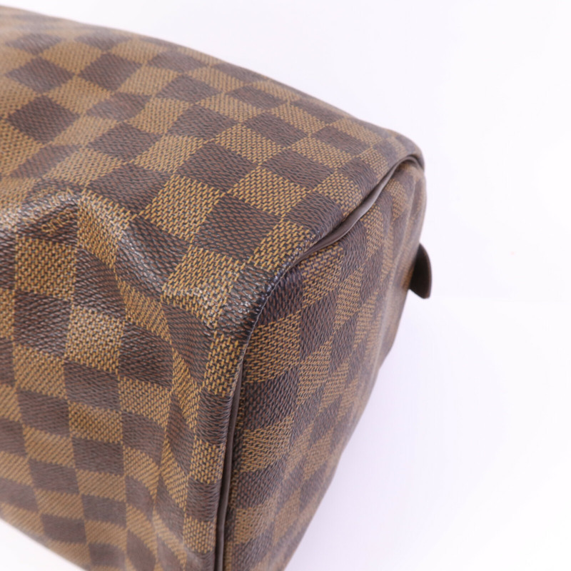 LOUIS VUITTON Damier Speedy 30金扣手挽袋-9