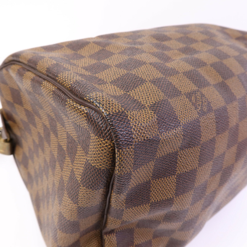 LOUIS VUITTON Damier Speedy 30金扣手挽袋-10