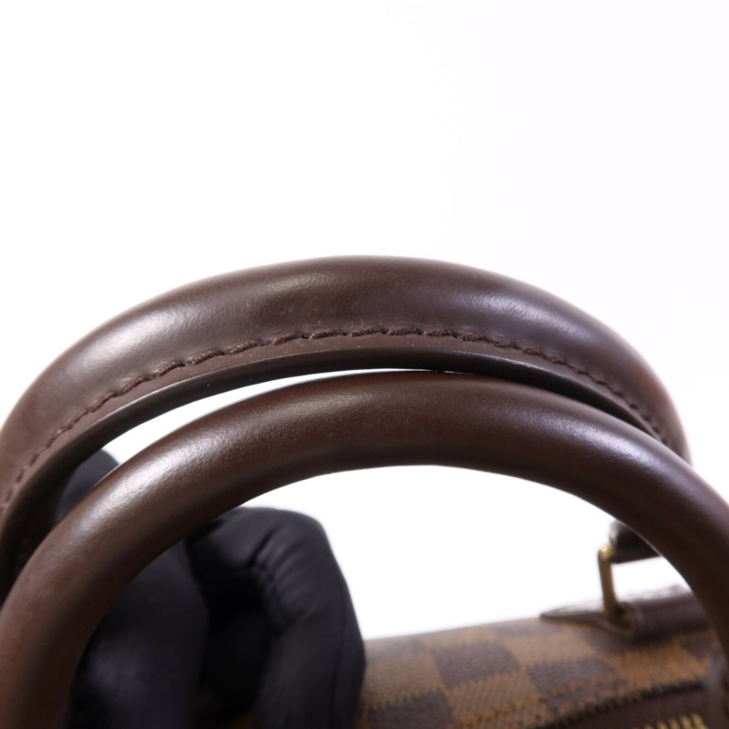 LOUIS VUITTON Damier Speedy 30金扣手挽袋-14