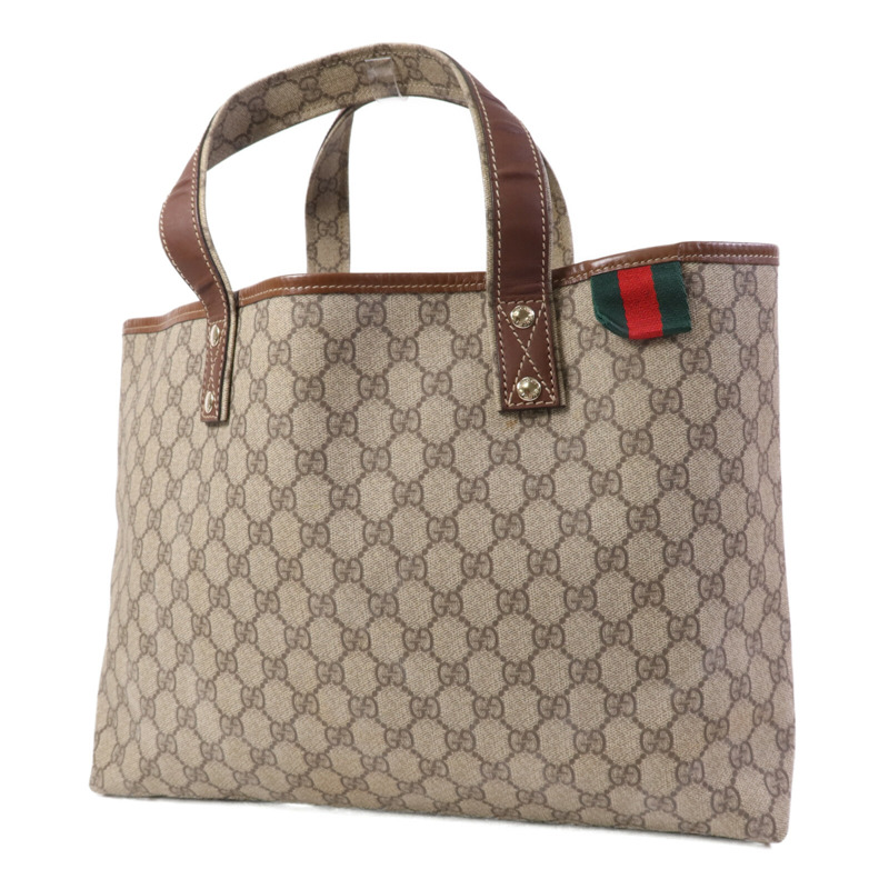 GUCCI 塗層帆布Tote Bag金扣手挽袋-2