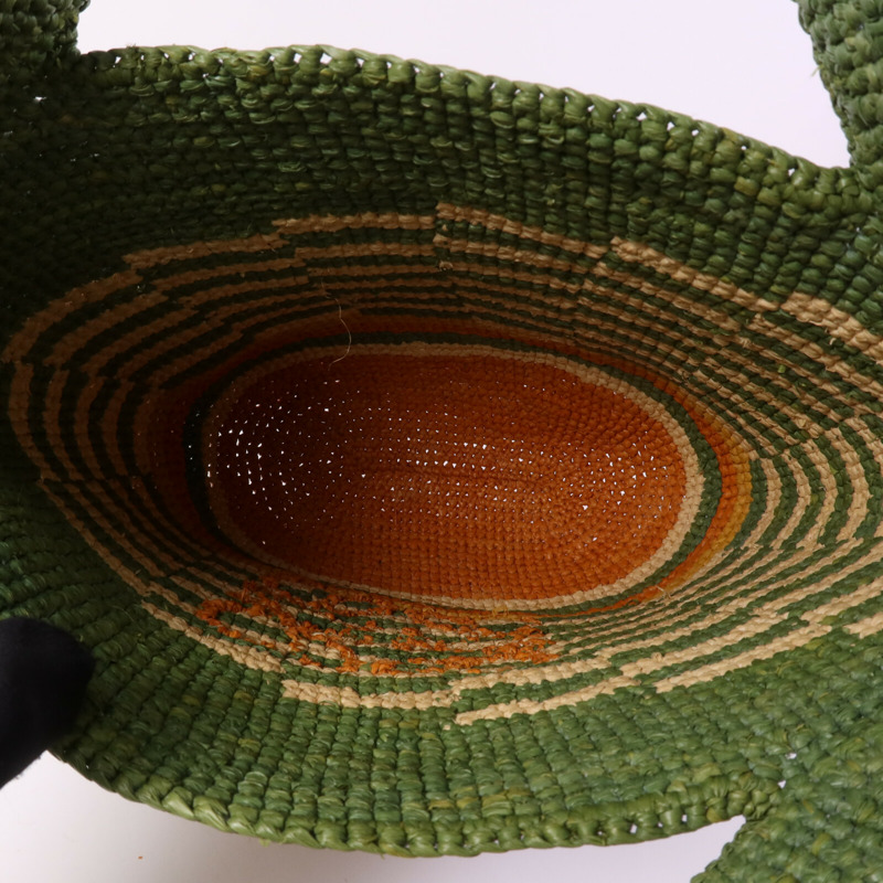 LOEWE 牛皮皮革/Raffia Paula's Ibiza Slit Mini銀扣手挽肩背兩用袋-4