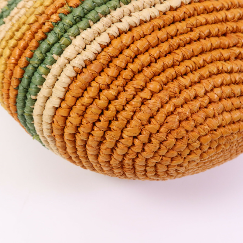 LOEWE 牛皮皮革/Raffia Paula's Ibiza Slit Mini銀扣手挽肩背兩用袋-12