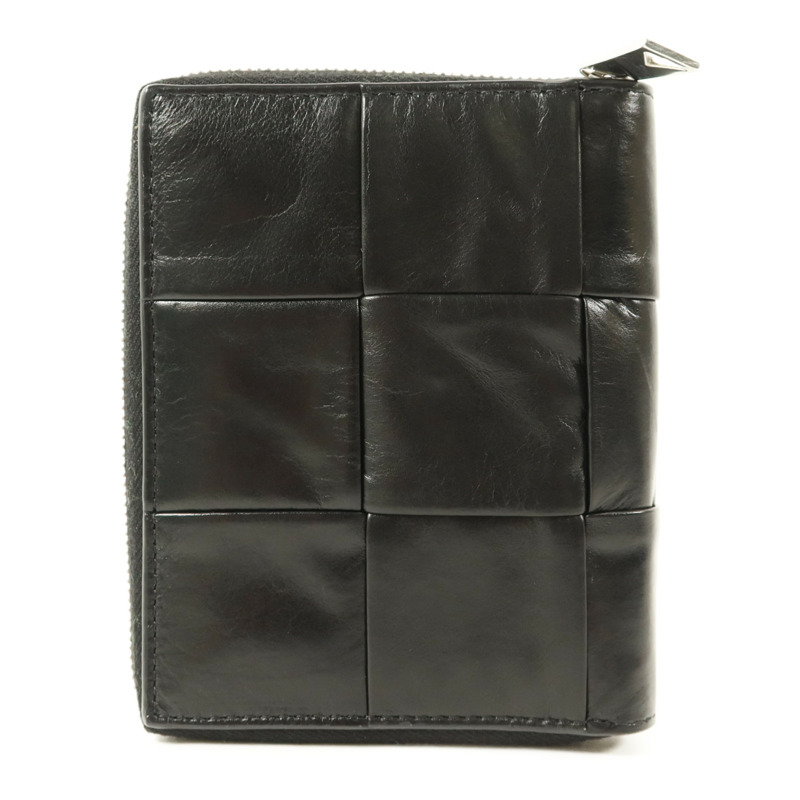 BOTTEGA VENETA 牛皮皮革Zip Around銀扣錢包-1