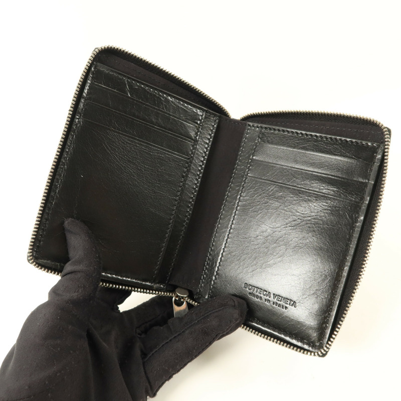 BOTTEGA VENETA 牛皮皮革Zip Around銀扣錢包-4