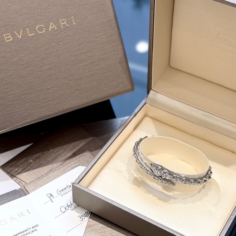 Bvlgari宝格丽满钻蛇镯-0