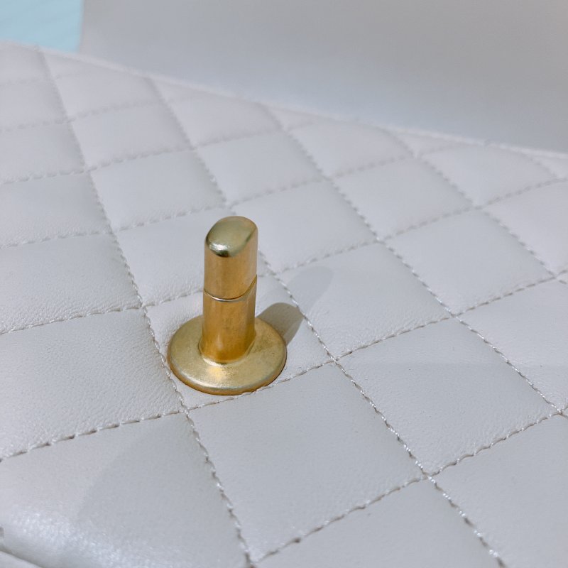 TK1999	香奈兒 經典 Chanel 23cm Small Flap Bag With Camellia Chain Lambskin Beige x GHW-12