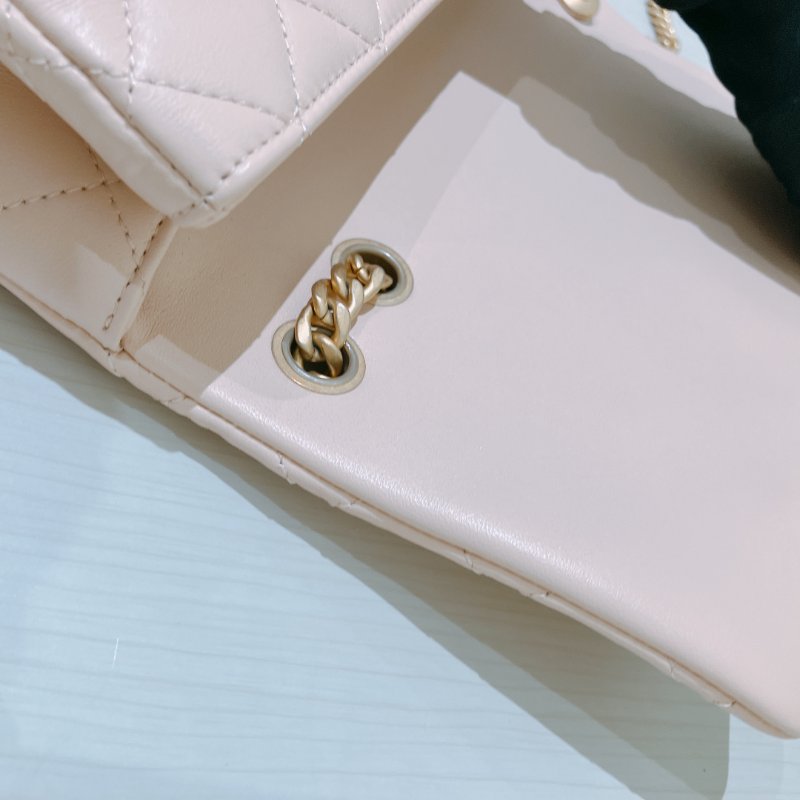 TK1999	香奈兒 經典 Chanel 23cm Small Flap Bag With Camellia Chain Lambskin Beige x GHW-15