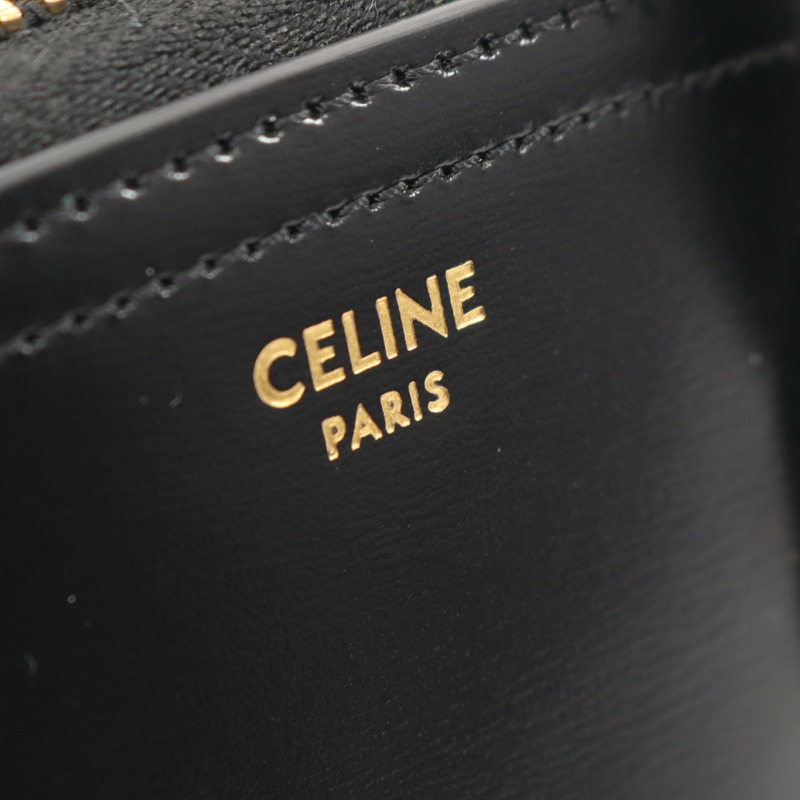 CELINE 迷你 Honorine 單肩手提包 10N573ETZ.38NO 黑色皮革 二手 女士-3