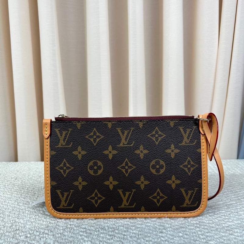 LV路易威登Neverfull子袋 經典老花 拉鍊順滑 容量合適 日常裝手機錢包很實用-1