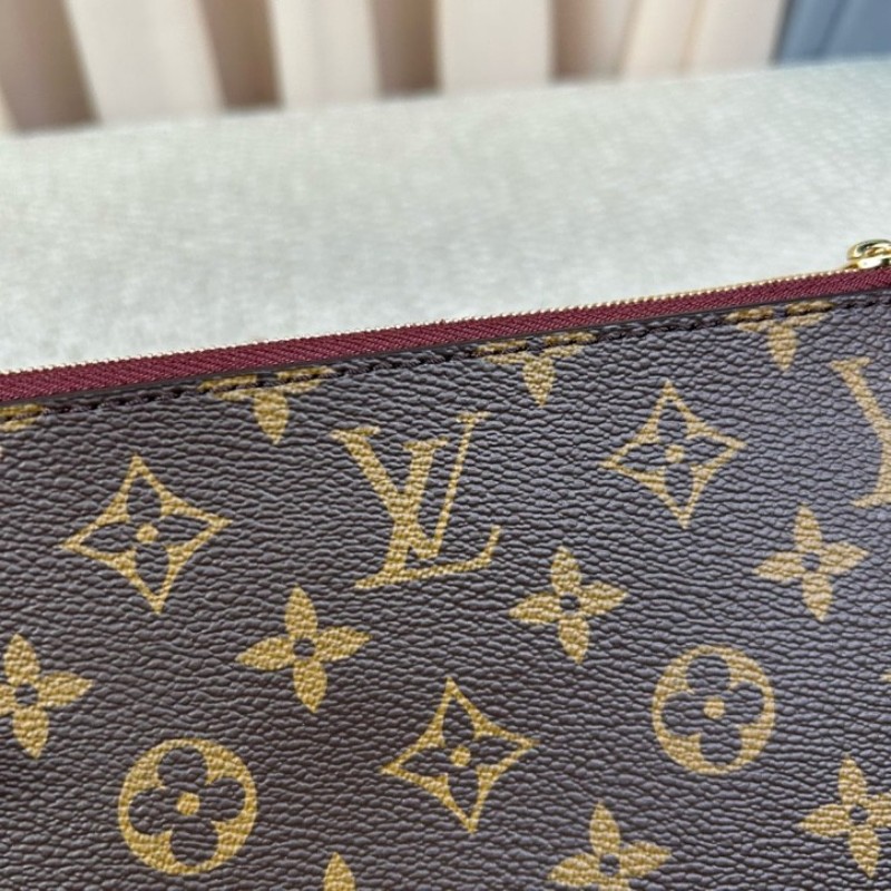 LV路易威登Neverfull子袋 經典老花 拉鍊順滑 容量合適 日常裝手機錢包很實用-4