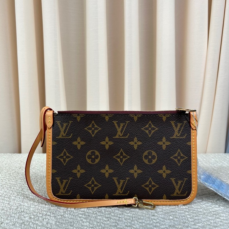 LV路易威登Neverfull子袋 經典老花 拉鍊順滑 容量合適 日常裝手機錢包很實用-5