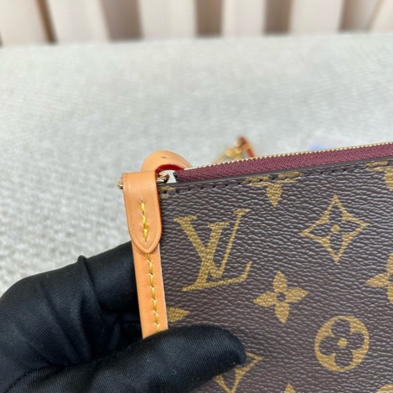 LV路易威登Neverfull子袋 經典老花 拉鍊順滑 容量合適 日常裝手機錢包很實用-9