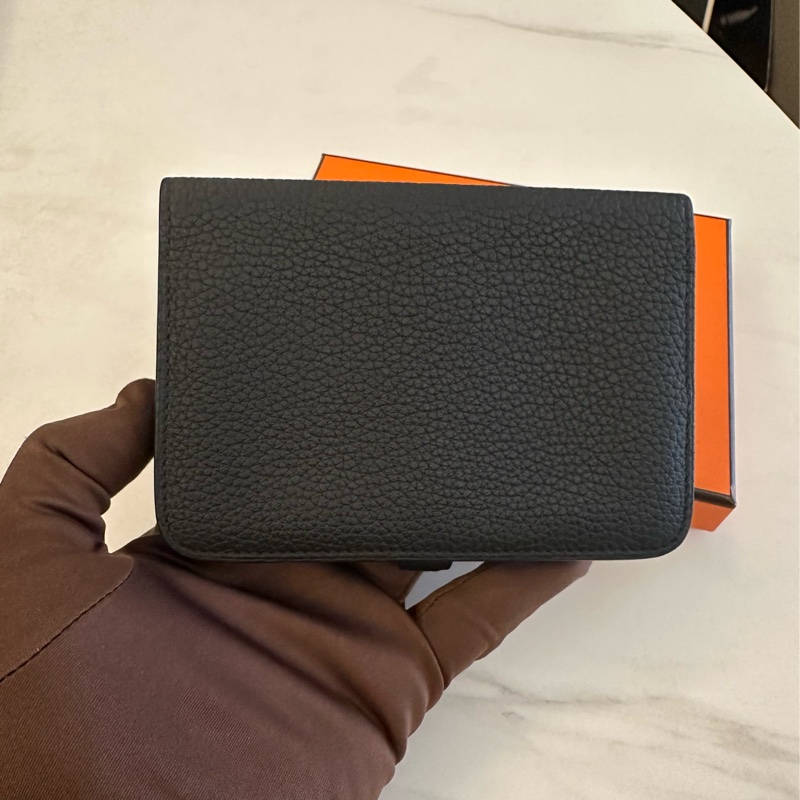 Hermes Dogon compact 黑色短夾-1