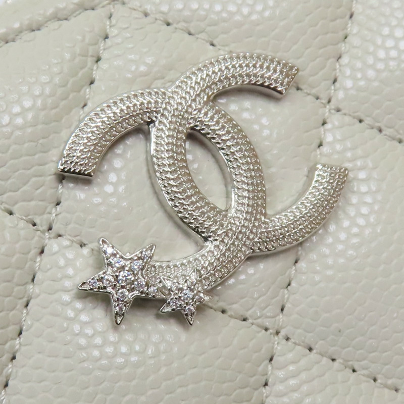 白灰色 菱格紋 荔枝牛皮 拉鍊 卡片零錢包-8