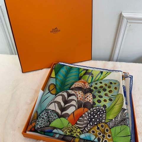 閒置新💚Hermes Plumes En Fete Scarf