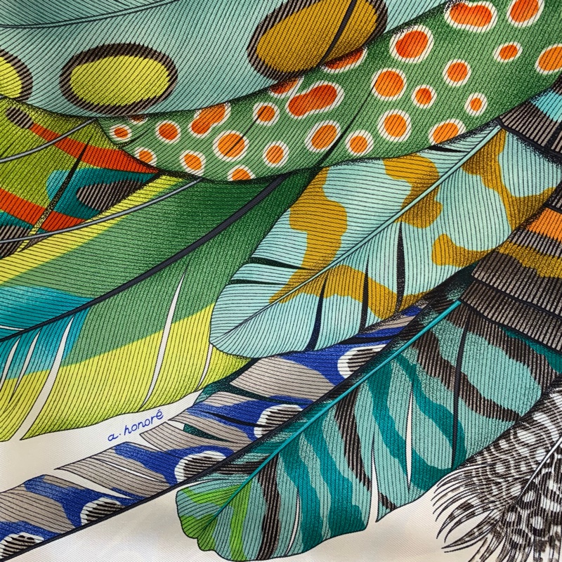 閒置新💚Hermes Plumes En Fete Scarf-5