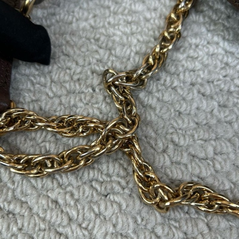 古馳Gucci Ophidia圓餅包 經典老花拼皮 紅綠條紋 金色鏈條 可單肩可斜挎 容量日常夠用 通勤約會都能背 日常百搭-14