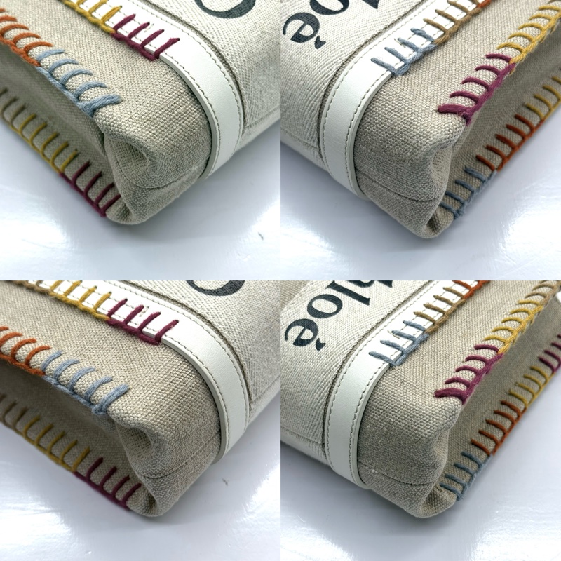 CHLOE 帆布刺繡WOODY SMALL手提斜背2way包-3