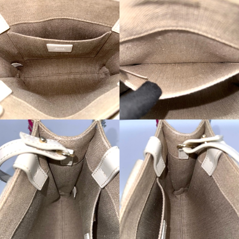 CHLOE 帆布刺繡WOODY SMALL手提斜背2way包-5