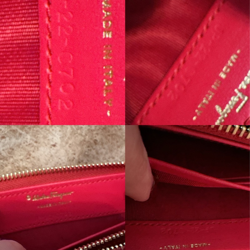 未使用 經典Salvatore Ferragamo（桃紅長夾）-5