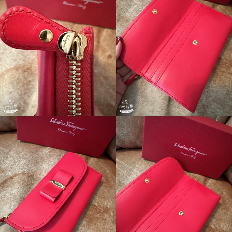 未使用 經典Salvatore Ferragamo（桃紅長夾）-7