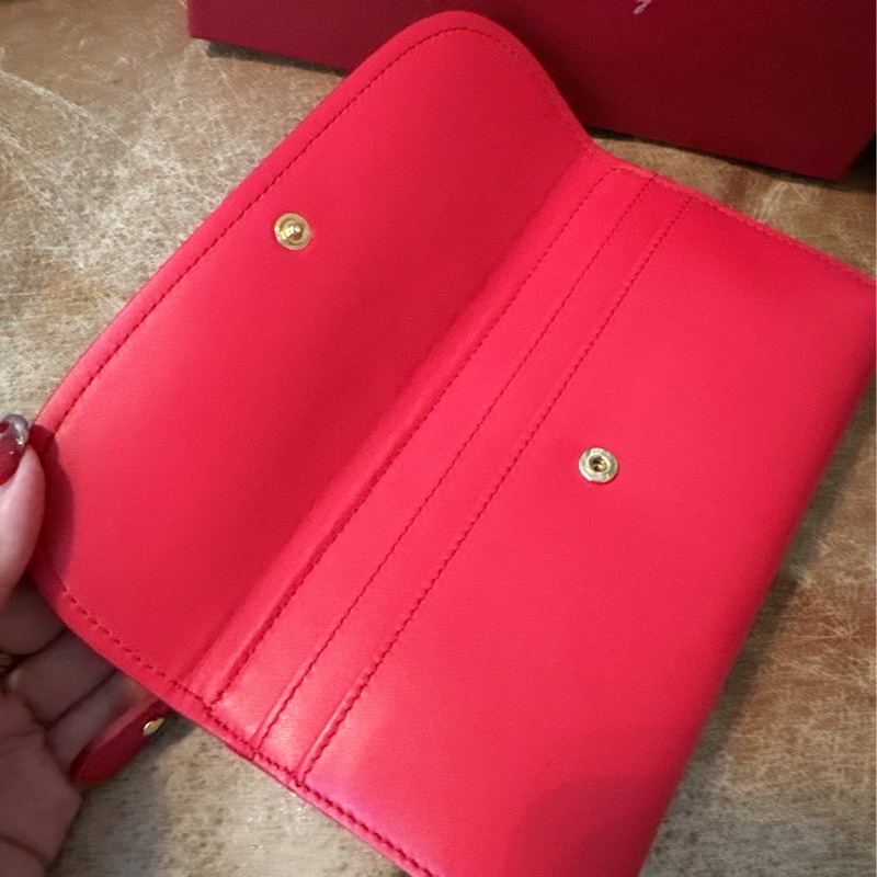 未使用 經典Salvatore Ferragamo（桃紅長夾）-25