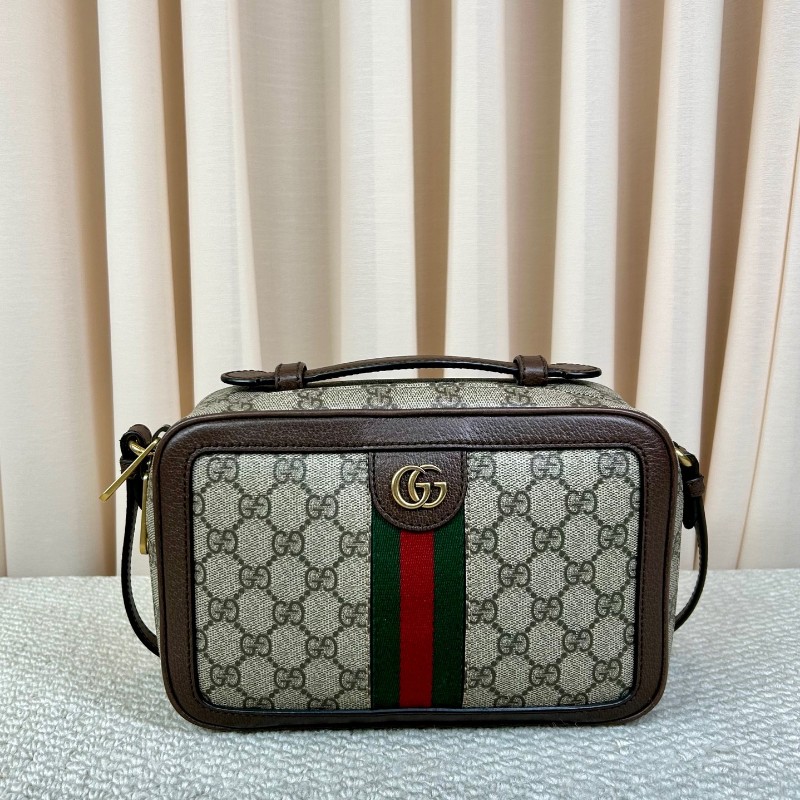 Gucci古馳經典雙G ophidia老花相機包 經典老花圖案 紅綠織帶裝飾 金色五金 可單肩可斜挎可手提 多種背法隨意切換 凹造型拍照很出片 包型正 容量實用 日常通勤百搭-0