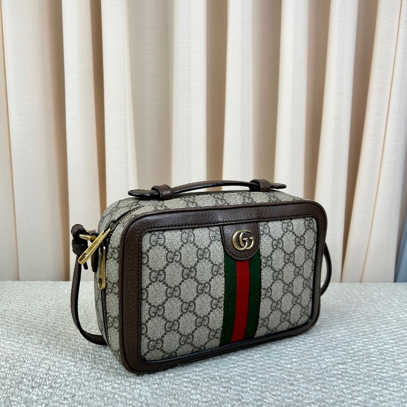 Gucci古馳經典雙G ophidia老花相機包 經典老花圖案 紅綠織帶裝飾 金色五金 可單肩可斜挎可手提 多種背法隨意切換 凹造型拍照很出片 包型正 容量實用 日常通勤百搭-2