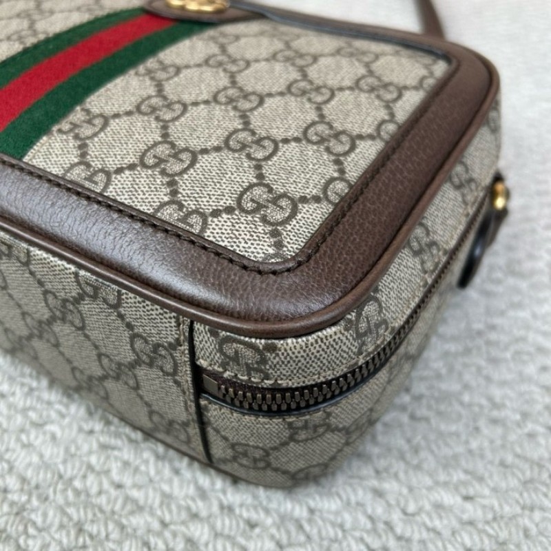 Gucci古馳經典雙G ophidia老花相機包 經典老花圖案 紅綠織帶裝飾 金色五金 可單肩可斜挎可手提 多種背法隨意切換 凹造型拍照很出片 包型正 容量實用 日常通勤百搭-7