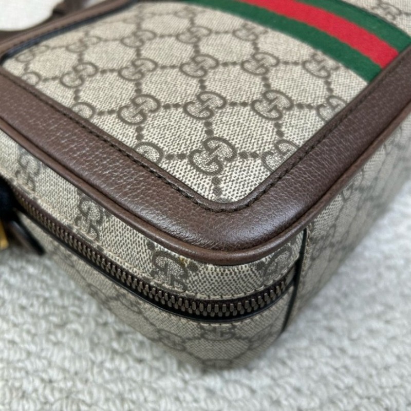 Gucci古馳經典雙G ophidia老花相機包 經典老花圖案 紅綠織帶裝飾 金色五金 可單肩可斜挎可手提 多種背法隨意切換 凹造型拍照很出片 包型正 容量實用 日常通勤百搭-8