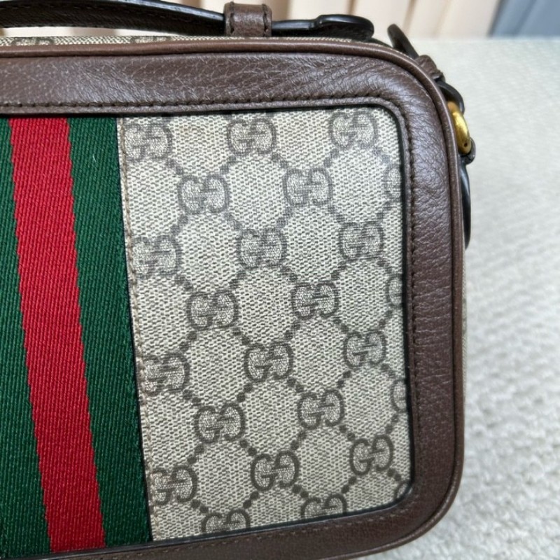 Gucci古馳經典雙G ophidia老花相機包 經典老花圖案 紅綠織帶裝飾 金色五金 可單肩可斜挎可手提 多種背法隨意切換 凹造型拍照很出片 包型正 容量實用 日常通勤百搭-12