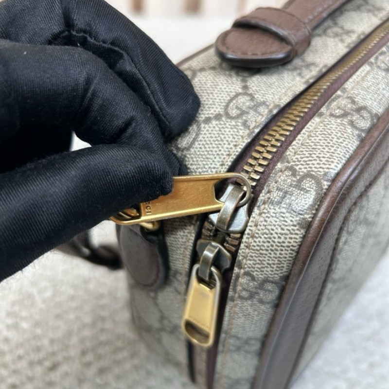 Gucci古馳經典雙G ophidia老花相機包 經典老花圖案 紅綠織帶裝飾 金色五金 可單肩可斜挎可手提 多種背法隨意切換 凹造型拍照很出片 包型正 容量實用 日常通勤百搭-15