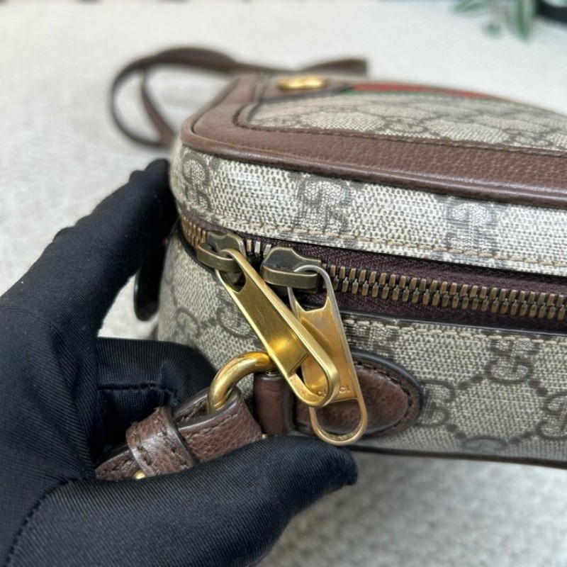 Gucci古馳經典雙G ophidia老花相機包 經典老花圖案 紅綠織帶裝飾 金色五金 可單肩可斜挎可手提 多種背法隨意切換 凹造型拍照很出片 包型正 容量實用 日常通勤百搭-16