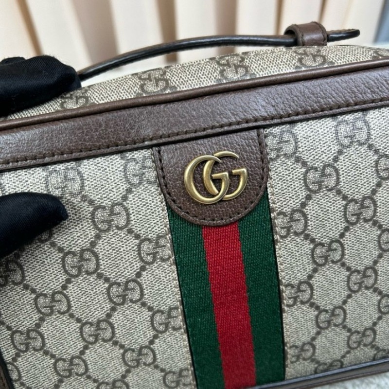 Gucci古馳經典雙G ophidia老花相機包 經典老花圖案 紅綠織帶裝飾 金色五金 可單肩可斜挎可手提 多種背法隨意切換 凹造型拍照很出片 包型正 容量實用 日常通勤百搭-17