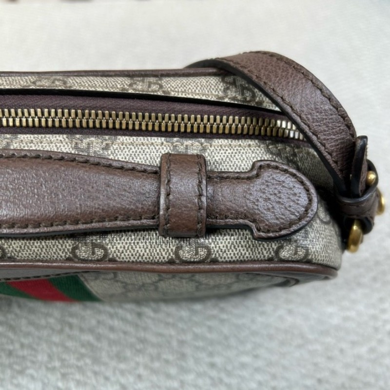 Gucci古馳經典雙G ophidia老花相機包 經典老花圖案 紅綠織帶裝飾 金色五金 可單肩可斜挎可手提 多種背法隨意切換 凹造型拍照很出片 包型正 容量實用 日常通勤百搭-18