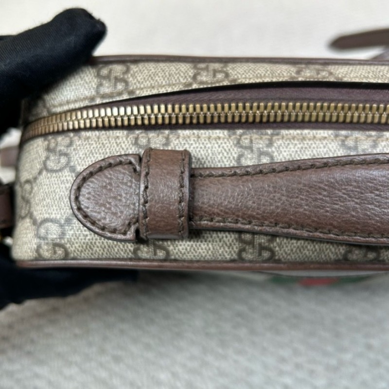 Gucci古馳經典雙G ophidia老花相機包 經典老花圖案 紅綠織帶裝飾 金色五金 可單肩可斜挎可手提 多種背法隨意切換 凹造型拍照很出片 包型正 容量實用 日常通勤百搭-19