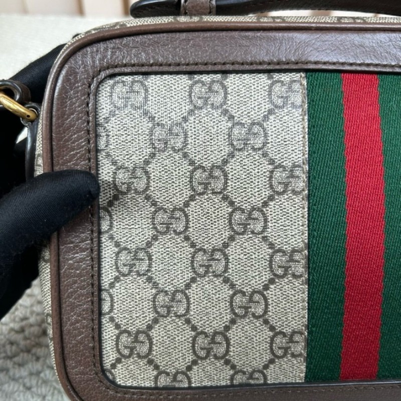 Gucci古馳經典雙G ophidia老花相機包 經典老花圖案 紅綠織帶裝飾 金色五金 可單肩可斜挎可手提 多種背法隨意切換 凹造型拍照很出片 包型正 容量實用 日常通勤百搭-20