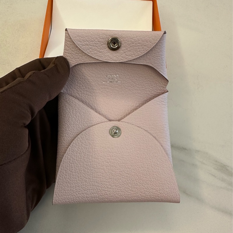 Hermes Bastia 粉色零錢包-4