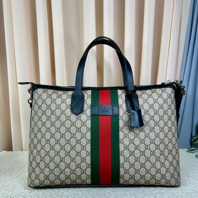 Gucci古馳 Ophidia老花托特包 經典紅綠織帶 米色GG Supreme帆布 黑色皮邊 內裡乾淨 有肩帶 可單肩可斜挎可手提 容量大 日常通勤、出門都很實用-5