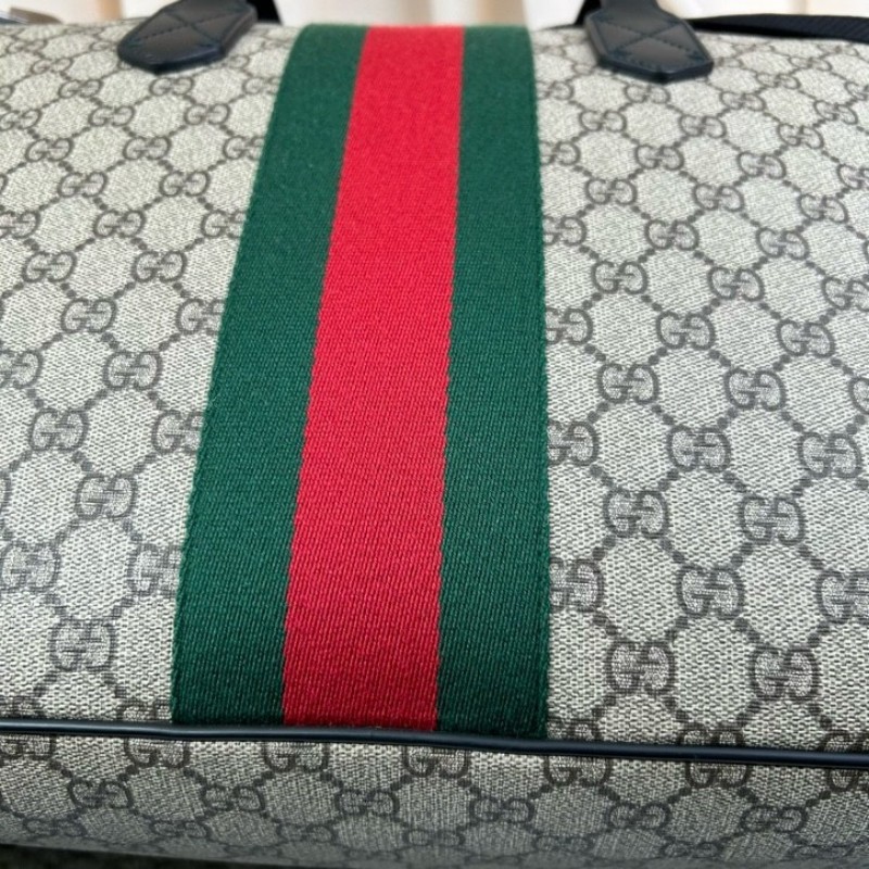 Gucci古馳 Ophidia老花托特包 經典紅綠織帶 米色GG Supreme帆布 黑色皮邊 內裡乾淨 有肩帶 可單肩可斜挎可手提 容量大 日常通勤、出門都很實用-14