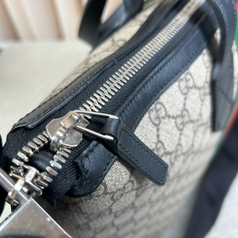 Gucci古馳 Ophidia老花托特包 經典紅綠織帶 米色GG Supreme帆布 黑色皮邊 內裡乾淨 有肩帶 可單肩可斜挎可手提 容量大 日常通勤、出門都很實用-18