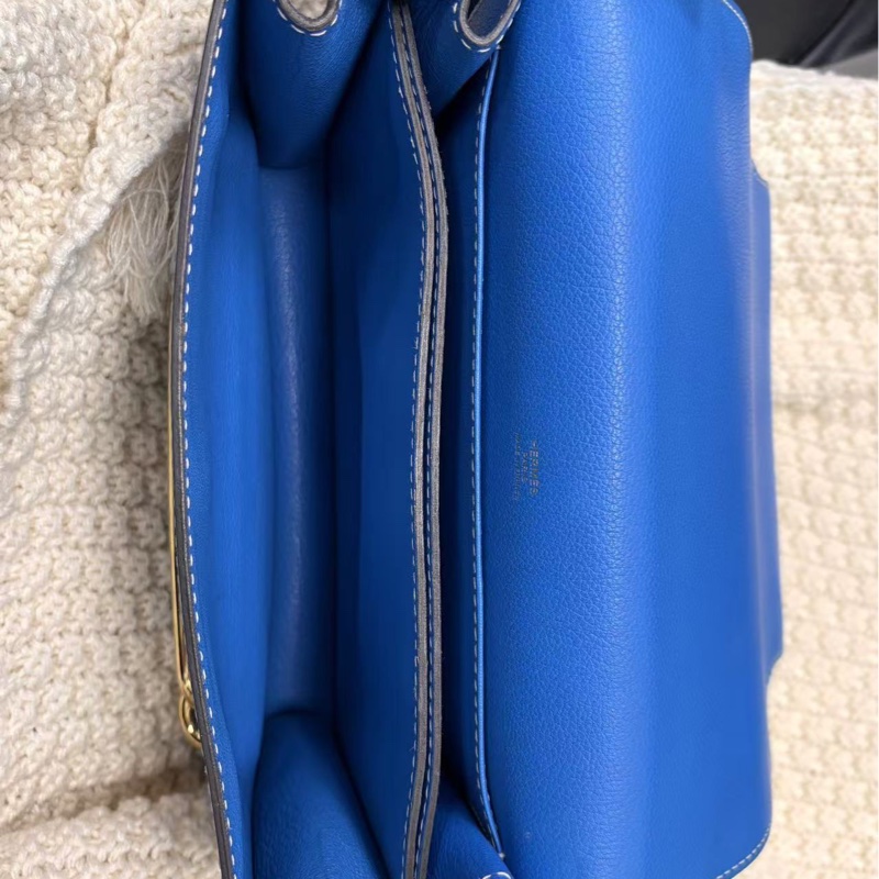 🌈Hermes💙Roulis 23💙藍色金扣🌈98新🌟Evercolor皮🌟豬鼻子🌟愛馬仕🌟-7