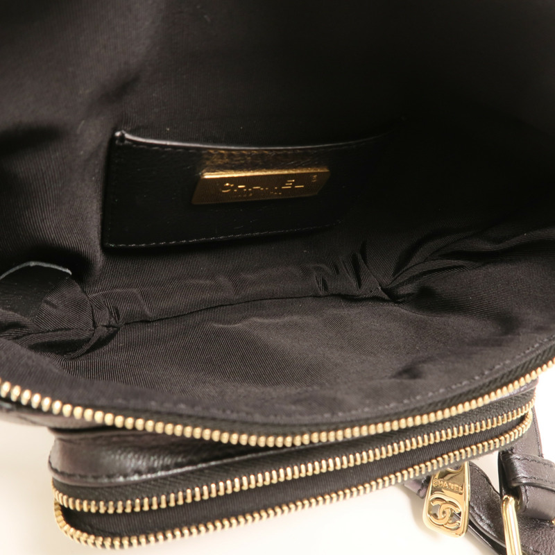 CHANEL 牛皮皮革Waist Bag金扣鏈帶腰包-4