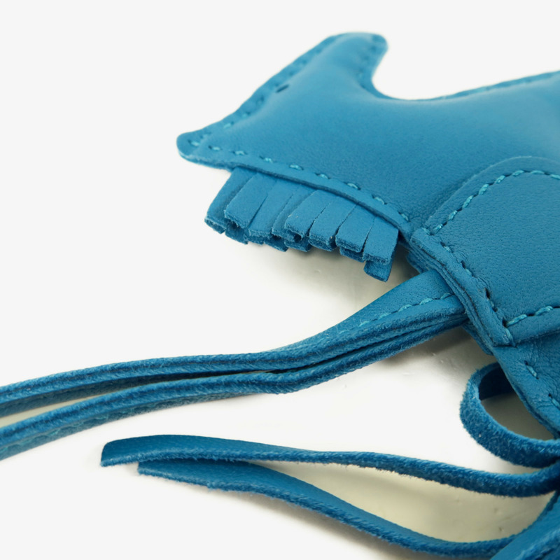 HERMES Milo皮革Rodeo PM掛飾Bleu France-3