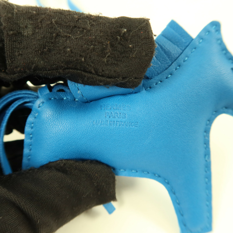 HERMES Milo皮革Rodeo PM掛飾Bleu France-4