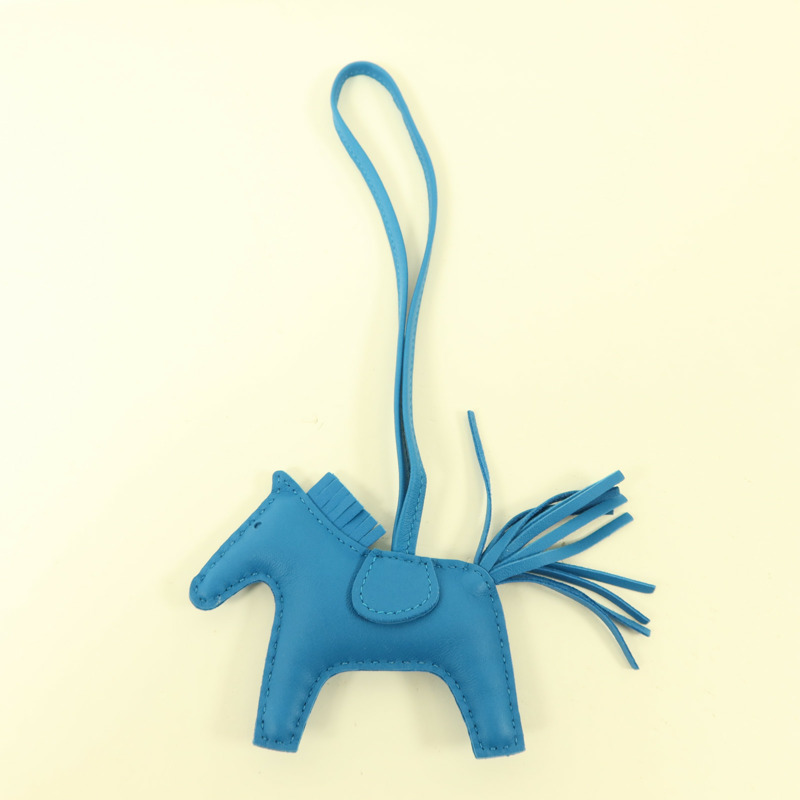 HERMES Milo皮革Rodeo PM掛飾Bleu France-6