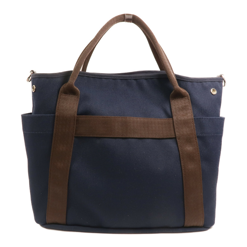 HERMES 【Hermes Fair】帆布Grooming Bag銀扣手挽肩背兩用袋-1