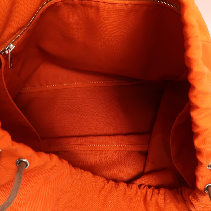 HERMES 【Hermes Fair】帆布Grooming Bag銀扣手挽肩背兩用袋-7